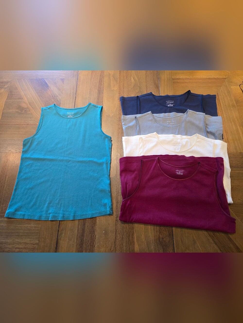 Christopher & Banks Missy Crew Neck Perfect Tank Tops Set 4 Sz M / 1 P/L Layer